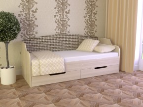 Кровать Юниор Тип 2 Микровелюр-плетенка светлая 800х1600 в Снежинске - snezhinsk.mebel74.com | фото