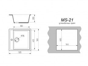 Кухонная мойка MS-21 в Снежинске - snezhinsk.mebel74.com | фото 2