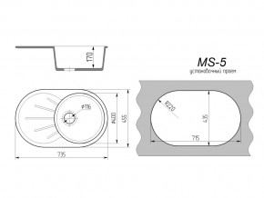 Кухонная мойка MS-5 в Снежинске - snezhinsk.mebel74.com | фото 2