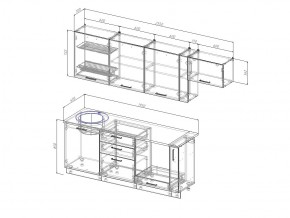 Кухонный гарнитур Антрацит 2550 в Снежинске - snezhinsk.mebel74.com | фото 3