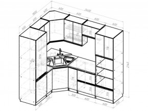 Кухонный гарнитур Ноктюрн оптима 1800х2400 мм в Снежинске - snezhinsk.mebel74.com | фото 5