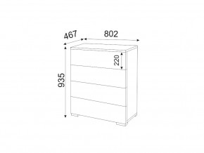 М05 (ручка брусок) Комод (4 ящика) в Снежинске - snezhinsk.mebel74.com | фото