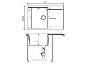 Мойка гранитная Gals-760 Белый 26 в Снежинске - snezhinsk.mebel74.com | фото 2