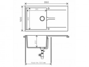 Мойка гранитная Gals-860 Бежевый 27 в Снежинске - snezhinsk.mebel74.com | фото 2