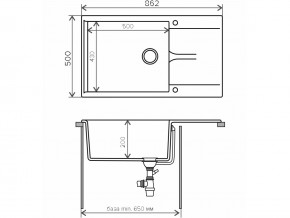 Мойка гранитная Gals-862 Бежевый 27 в Снежинске - snezhinsk.mebel74.com | фото 2