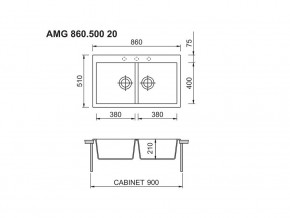 Мойка Longran Amanda AMG 860.500 20 в Снежинске - snezhinsk.mebel74.com | фото 2