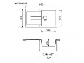 Мойка Longran Amanda AMG 860.500 в Снежинске - snezhinsk.mebel74.com | фото 2