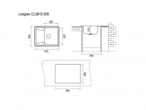 Мойка Longran Classic CLS 615.500 в Снежинске - snezhinsk.mebel74.com | фото 2