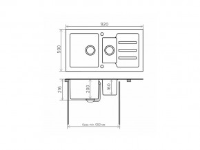 Мойка с керамическим стеклом Tolero TG-920k черное стекло в Снежинске - snezhinsk.mebel74.com | фото 2