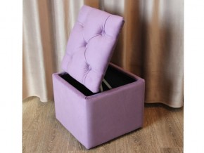 Пуф с каретной стяжкой и ящиком для хранения фиолетовый в Снежинске - snezhinsk.mebel74.com | фото 4