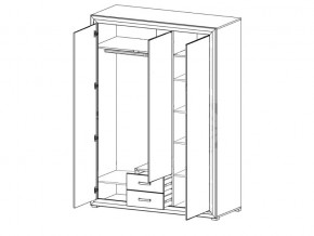 Шкаф B136-SZF3D2S Мальта сибирская лиственница в Снежинске - snezhinsk.mebel74.com | фото 2