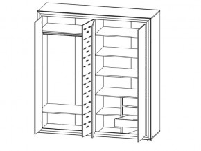 Шкаф B136-SZF4D Мальта сибирская лиственница в Снежинске - snezhinsk.mebel74.com | фото 2