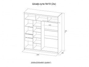 Шкаф-купе №19 Инфинити анкор светлый 2000 мм в Снежинске - snezhinsk.mebel74.com | фото 3