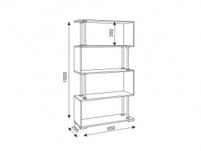 Стеллаж Зигзаг 2 Дуб млечный в Снежинске - snezhinsk.mebel74.com | фото 2