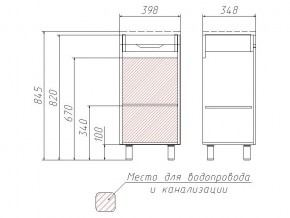 Тумба под умывальник Andrea 40 3D без ящика в Снежинске - snezhinsk.mebel74.com | фото 3